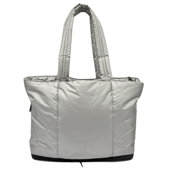 Calpak Handbags - CALPAK Luka Expandable Laptop Tote Bag Gunmetal Silver Quilted Travel Work Bag